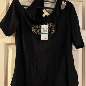 Michael Kors Black Tee with Gold Accents